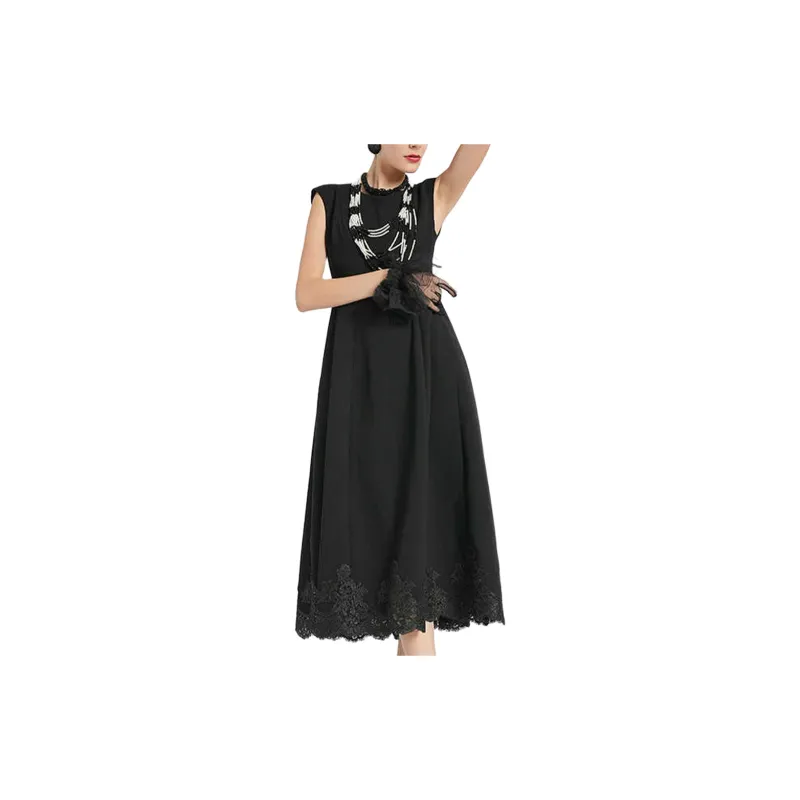BESIONIA SS24 Sleeveless Dress Women's Black-3