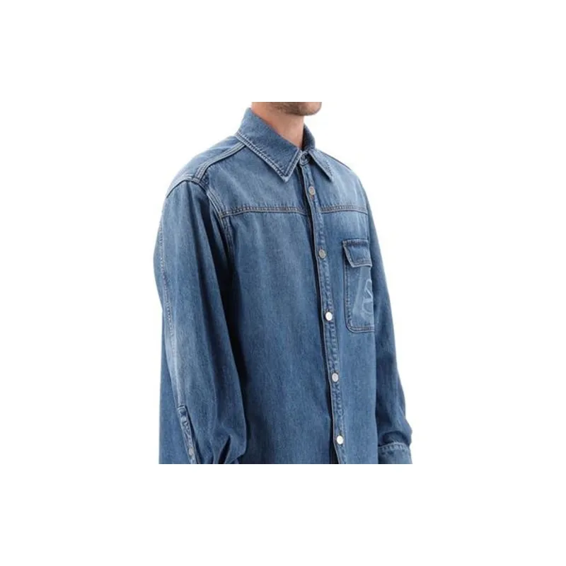 Valentino Buttoned Long Sleeved Denim Shirt-2