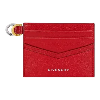 GIVENCHY Buffalo Leather Card Holder Women's Vermilion & Red