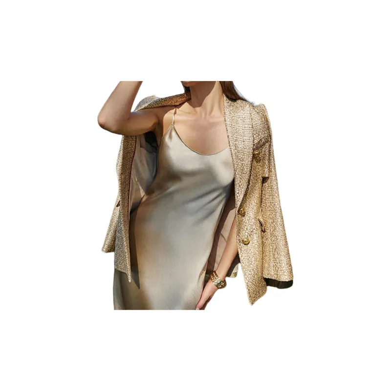 BESIONIA SS22 Business Suits Coats Women's Gold-2