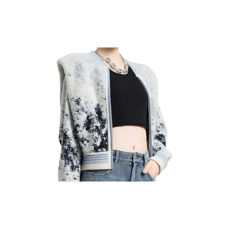BESIONIA FW23 Sweater Women's Blue Pattern-4