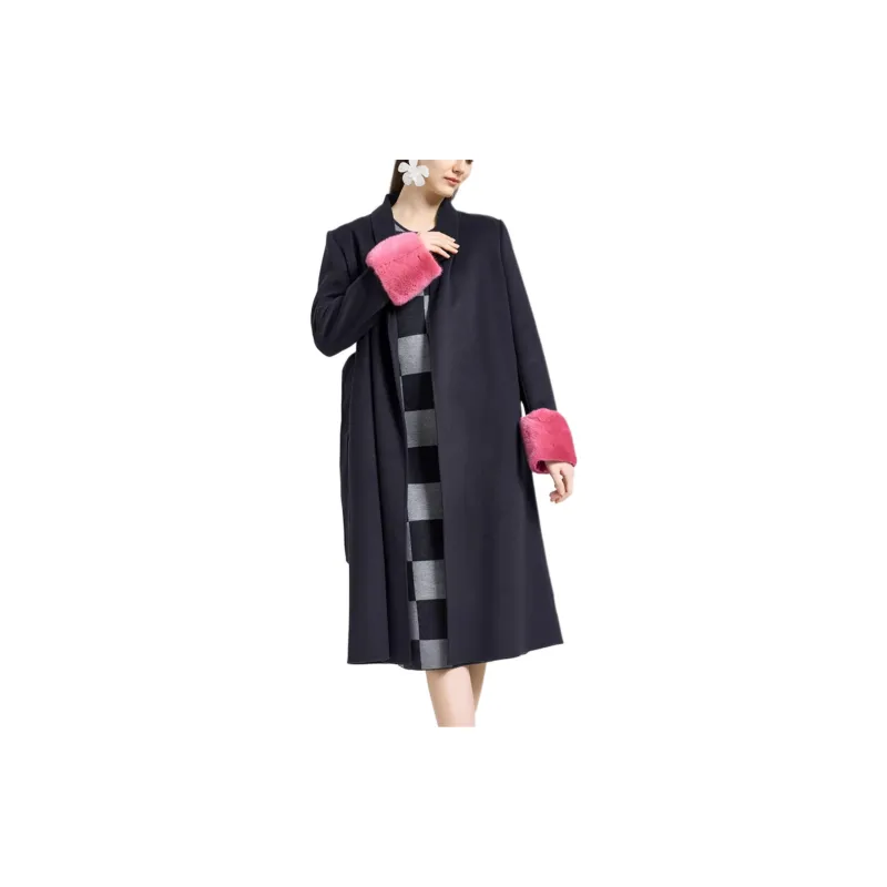 BESIONIA FW23 Coats Women's Black Gray Color-3
