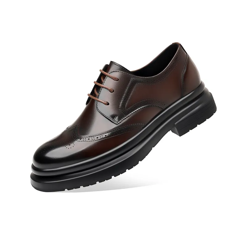 YEDANI Dress Shoes Men Low Top Black/Brown-6