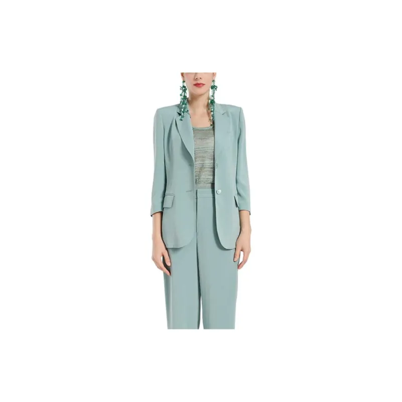 BESIONIA SS24 Business Suits Coats Women's Light Blue-3