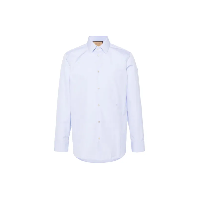 GUCCI Double G embroidered Cotton Shirt-1