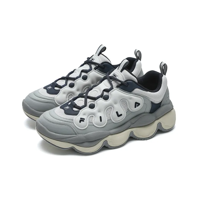 FILA PEASE Anti Slip Wear Resistant Low Top Casual Shoes Unisex Gray-2