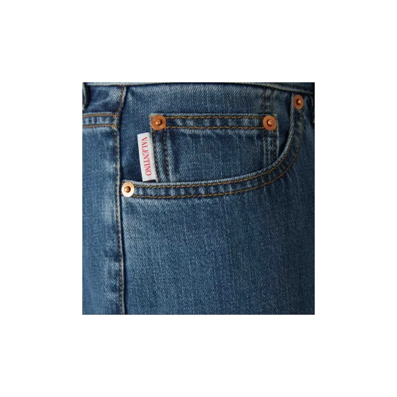 Valentino Garavani Logo Patch Straight Leg Jeans-3