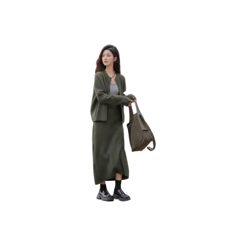 Dme Two Piece Skirt Sets Women's Clothing Sets Green-2