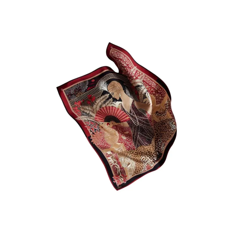 CARTIER Silk Scarves Women's Red-1