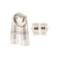 Beige Scarf+Beige Half Finger Flap Gloves