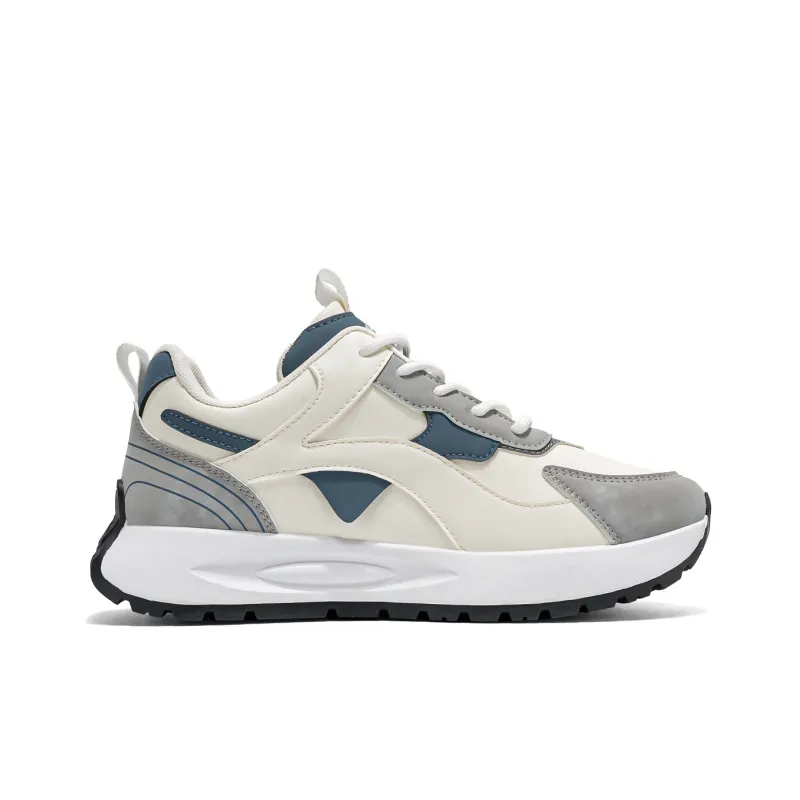Binary Low-Top Running Shoes Men's Beige Blue-2