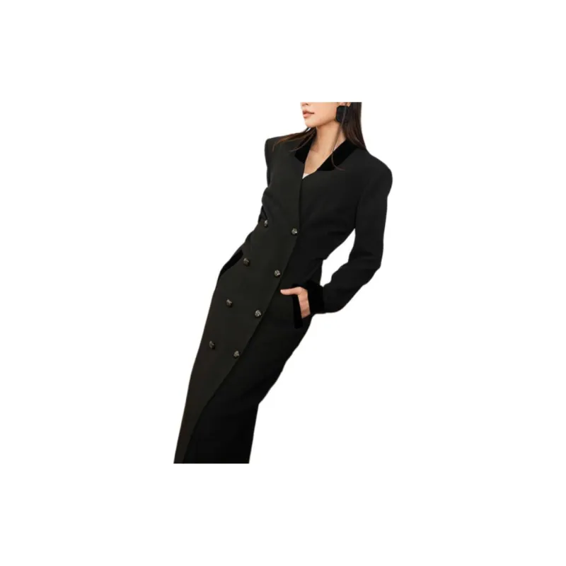 BESIONIA FW24 Long Sleeved Dresses Women's Black-4