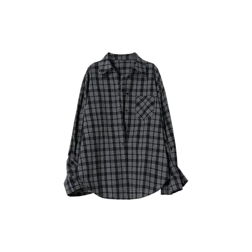 SOON FLOWER Shirts Women's Black/White Plaid