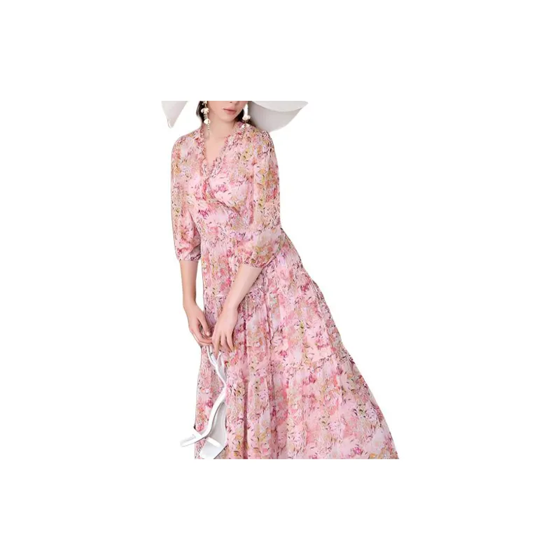 BESIONIA SS23 Short Sleeved Dresses Women's Pink Floral-4