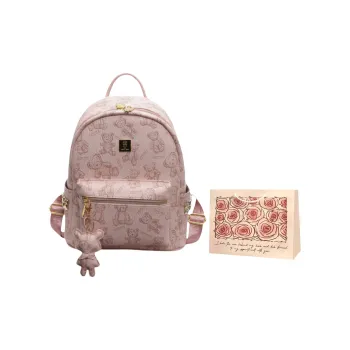 Rainbow Girl PU Backpack Women's Pink/White/Black/Brown