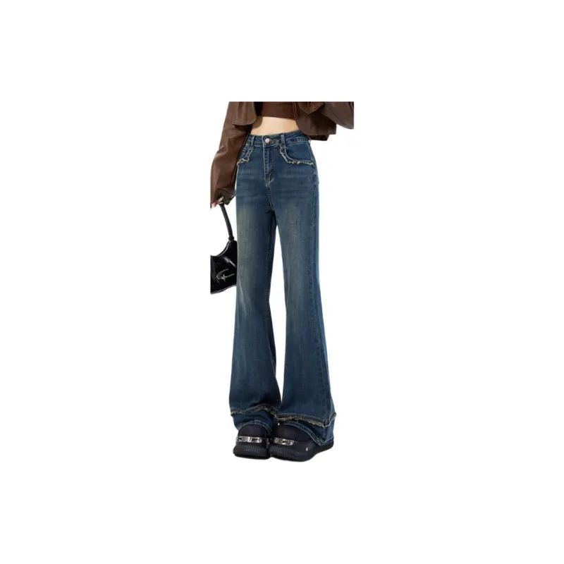 YINLEI Jeans Women's Vintage Blue-1