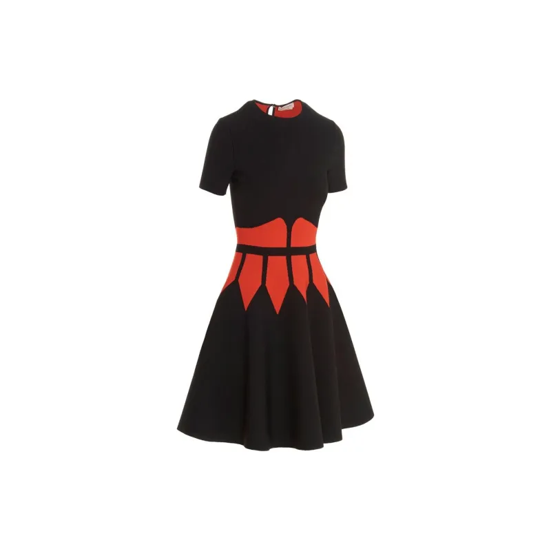 Alexander McQueen Short Sleeved Dress Women's Black-2