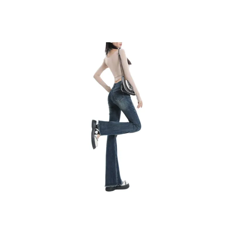YINLEI Jeans Women's Vintage Blue-1