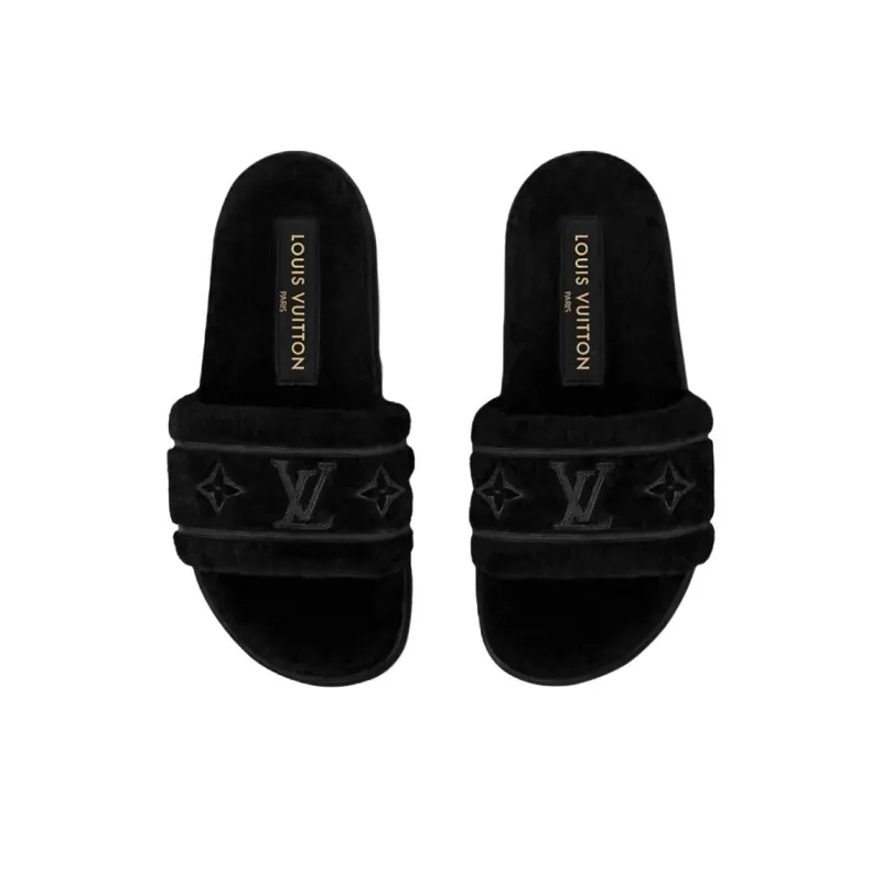 LOUIS VUITTON Bliss Slide Slippers Women's Black-3