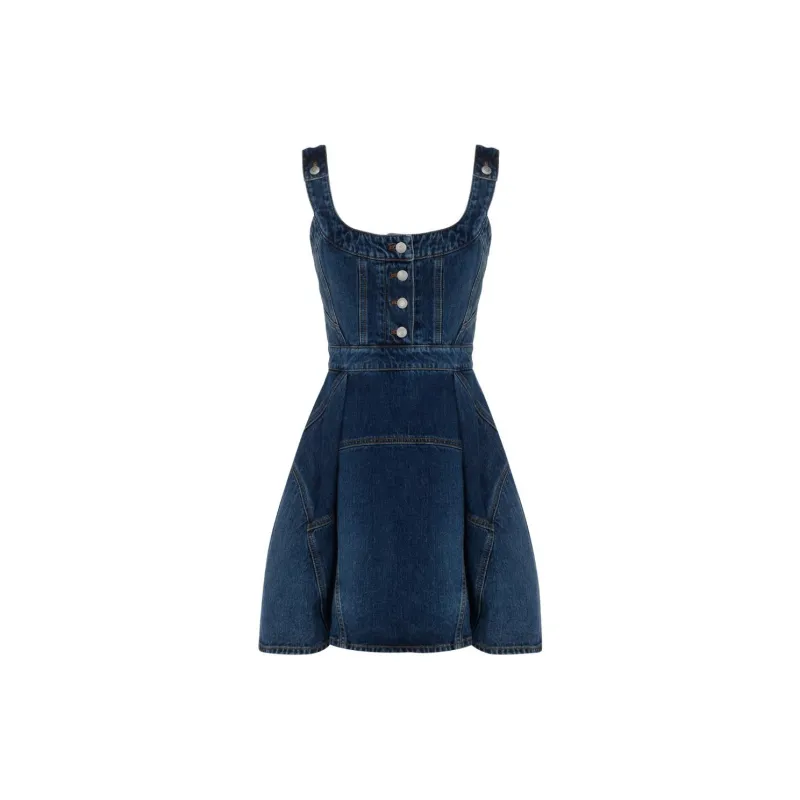 Alexander McQueen SS22 Sleeveless Dress Women's Blue-1