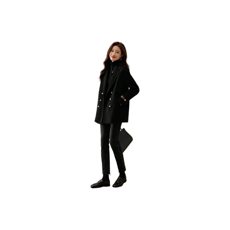 Mo Han Yi Mei Coats Women's Black-1