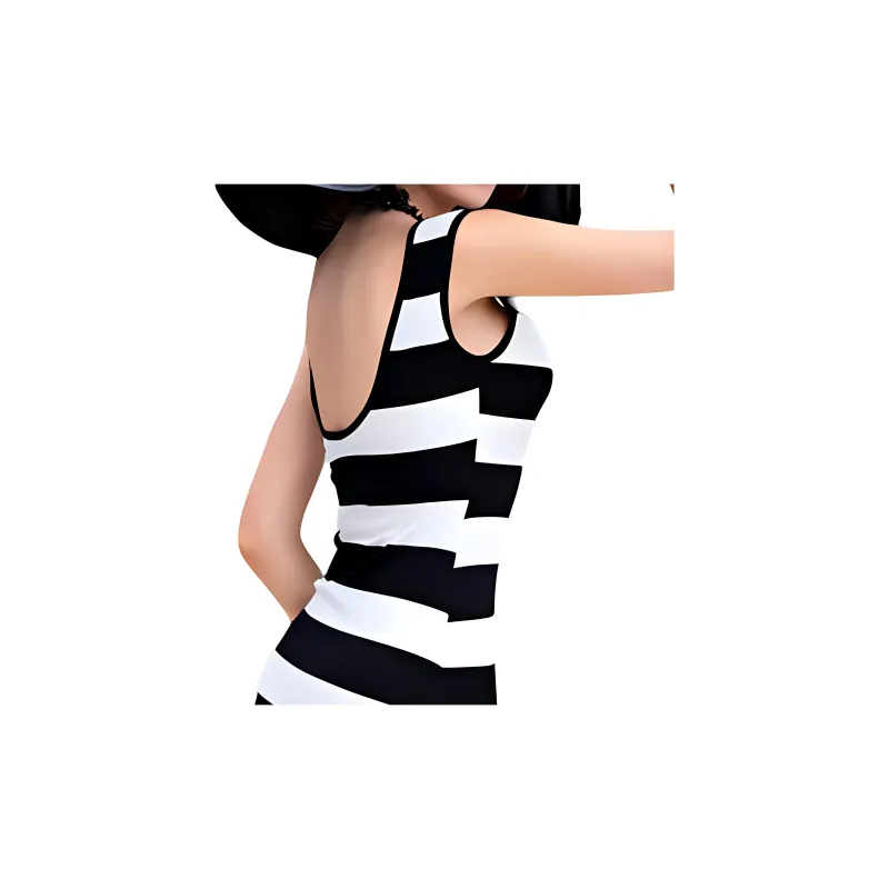 BESIONIA SS23 Sleeveless Dress Women's Black Stripes-7