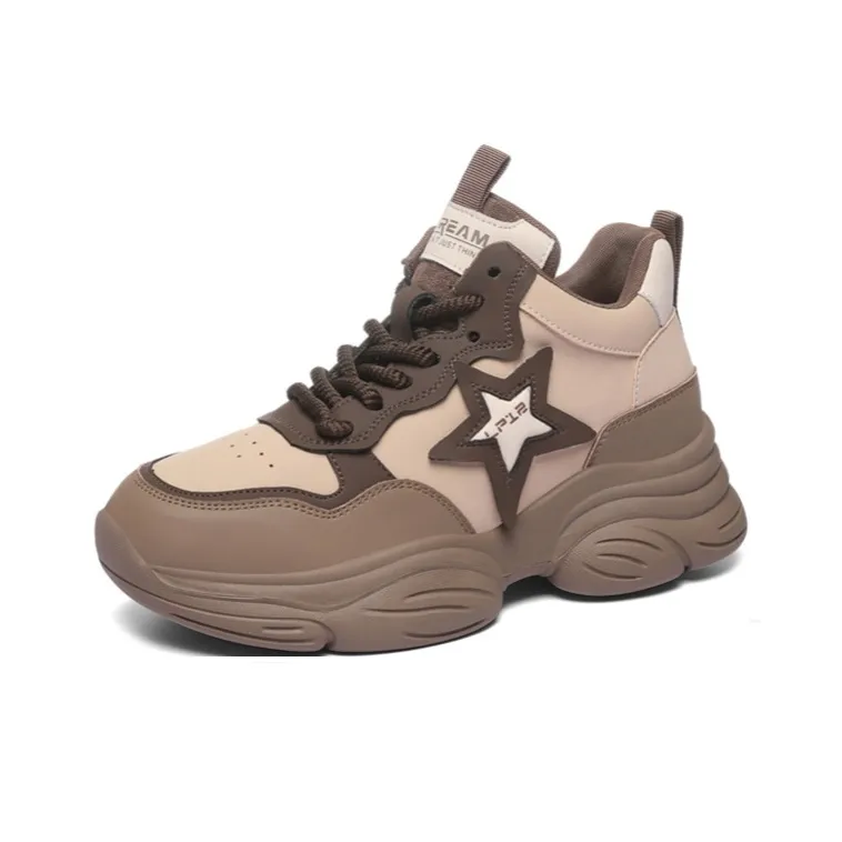 Golden Silk Rabbit Low-Top Chunky Sneakers Women's-4