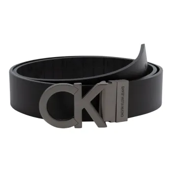 CALVIN KLEIN Cow Leather Belts Men's Space Black Width 3.4cm