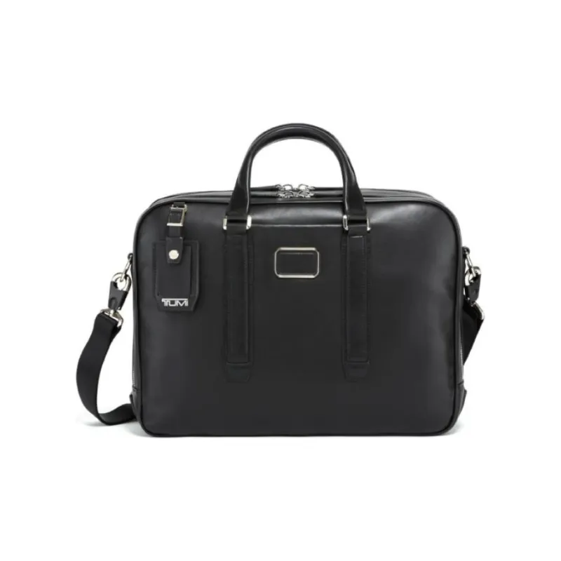 TUMI Cow Leather Briefcases Medium Size Men's Black-0