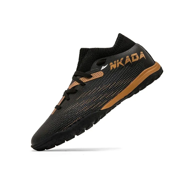 Kuding Soccer Shoes Unisex Mid Top White Orange Red/Deep Blue Orange/Black Gold-18