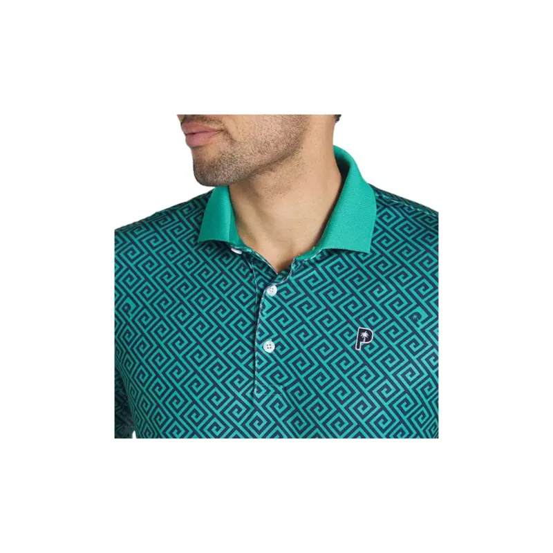 PUMA PUMA X PALM TREE CREW Polo Shirt Men Dark Navy - Shiny Green-5