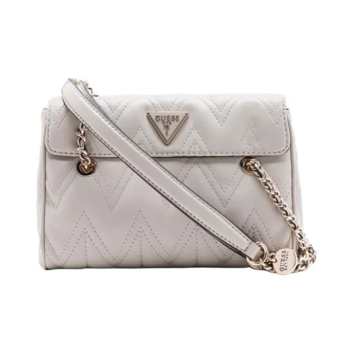 GUESS Artificial Leather Crossbody Bag, Shoulder Bag Medium Size Women's Ecru