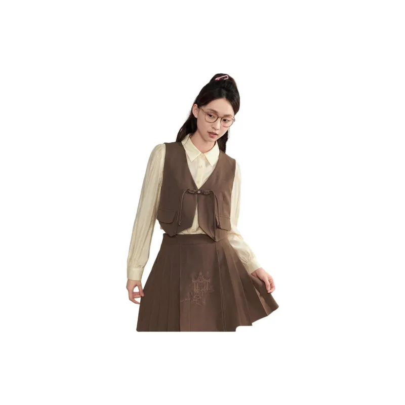 ZIHAN Two Piece Skirt Sets Women's Coffee-1