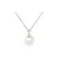 Fu Character Hetian Jade 925 Sterling Silver Peaceful Buckle-Silver White[White Jade]