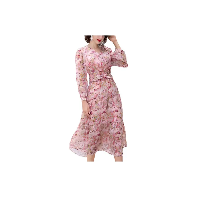 BESIONIA SS23 Casual Long Skirts Women's Pink Floral-2