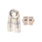 Beige Scarf+Khaki Half Finger Flap Glove