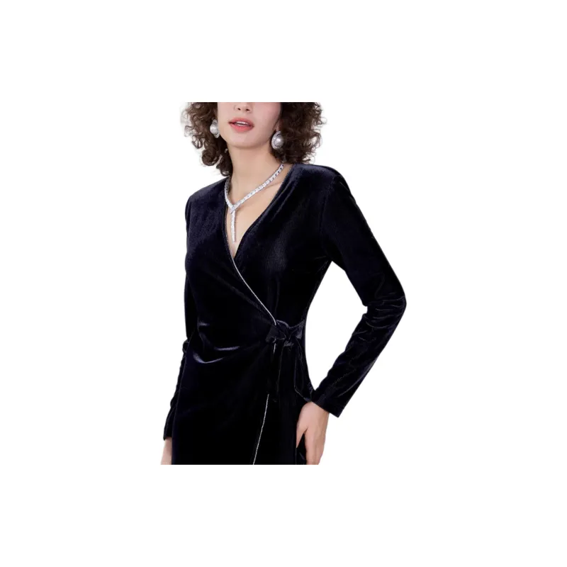 BESIONIA SS23 Long Sleeved Dresses Women's Black-3