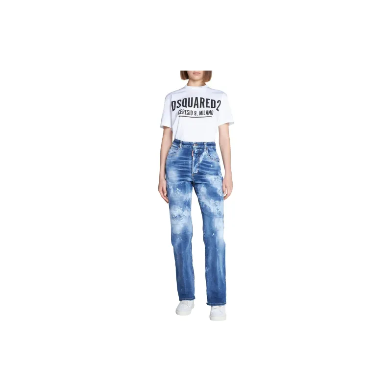 DSQUARED 2 High Waisted Distressed Jeans-1