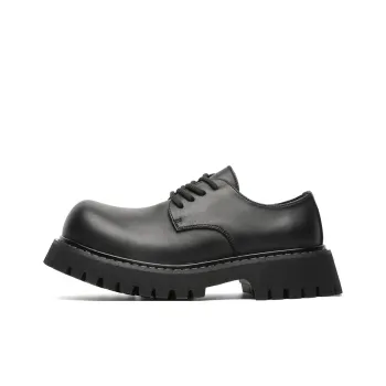 V05 Derby Shoes Men's Couple Casual Leather Shoes British Vintage Platform Height Increasing Big Head Shoes