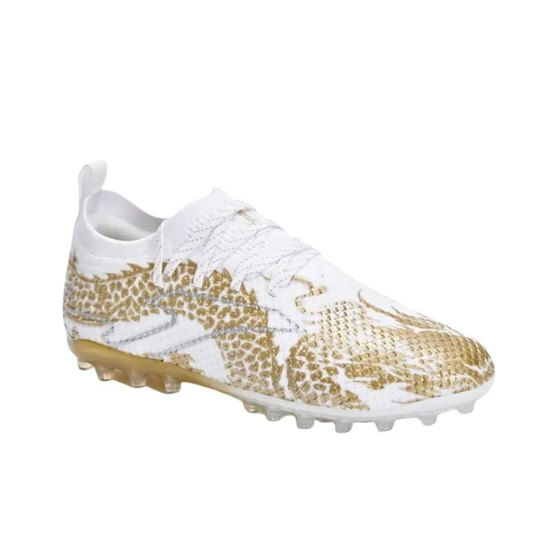 Joma Cushioning Anti Slip And Wear Resistant Breathable Coverage Soccer Shoes Men White Gold-3