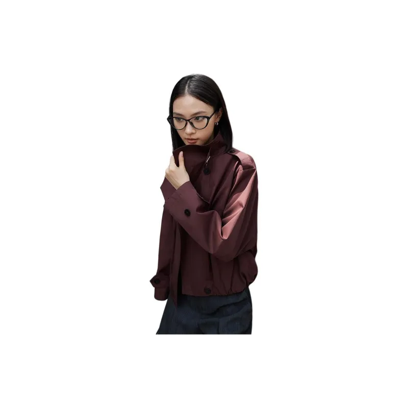 Yi Mengyuan Trench Coat Women's Ancora Red-10
