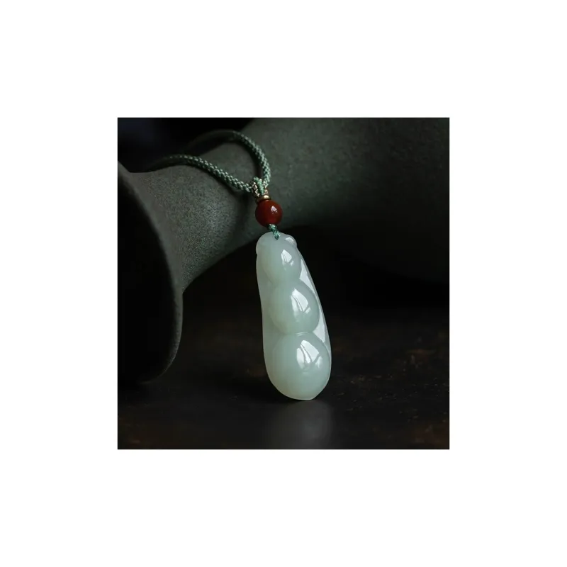 Zhen Yu Zhen Pin Hetian Jade Necklaces Pale Greenish White Jade Unisex-5