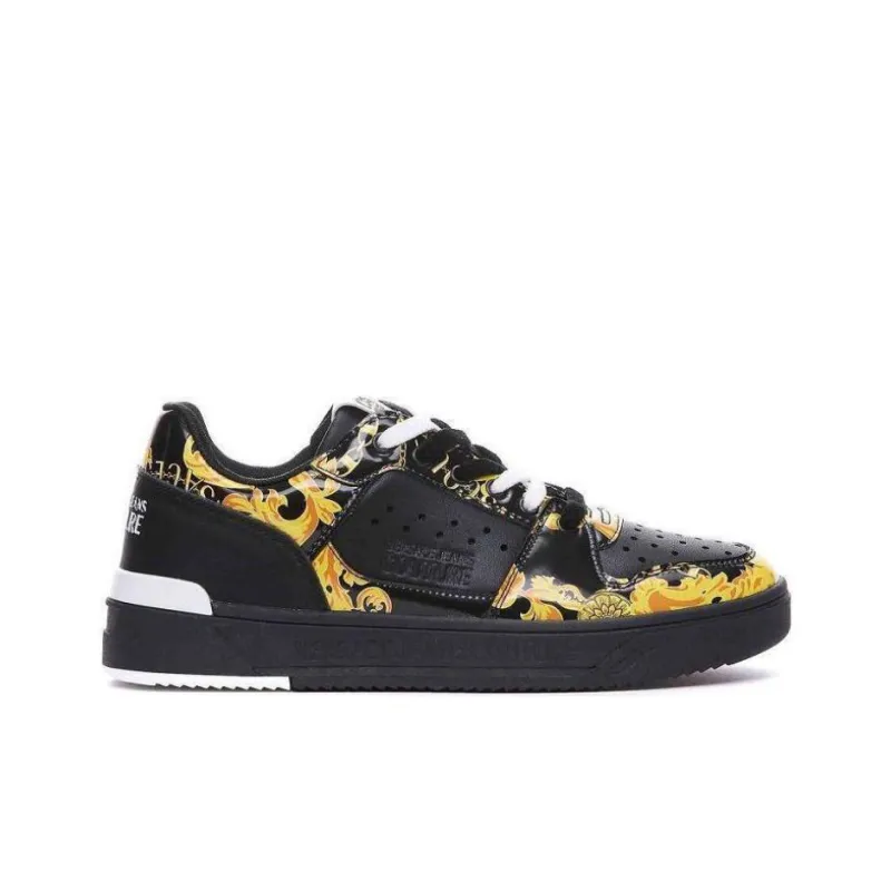 VERSACE JEANS Low Top Skateboard Shoes Men's Black-1