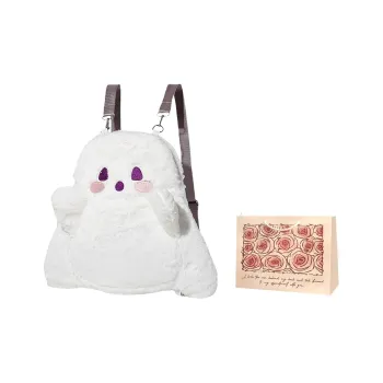 Rainbow Girl Plush Backpack Regular Women's White