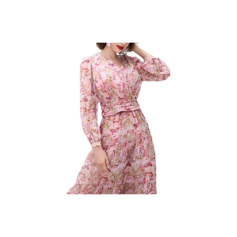 BESIONIA SS23 Casual Long Skirts Women's Pink Floral-3