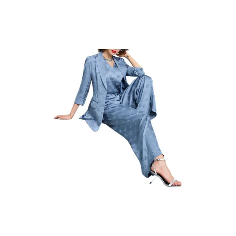 BESIONIA SS23 Business Suits Coats Women's Blue-3