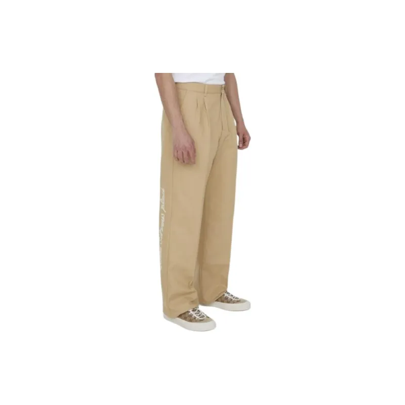 GUCCI Logo Embroidered Pressed Crease Trousers-5