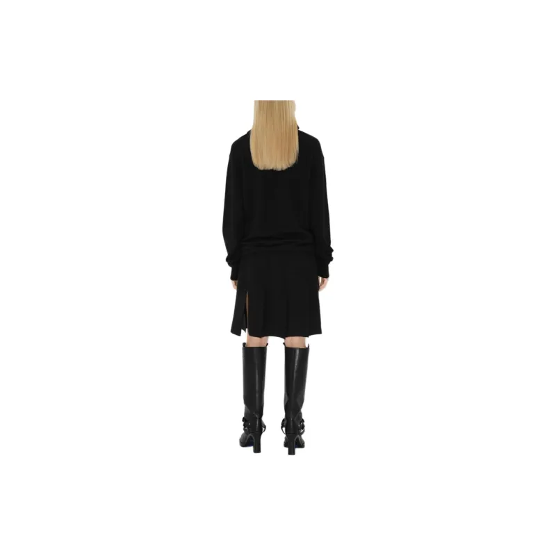 Burberry Long Sleeved Dress Women's Coal Gray-2