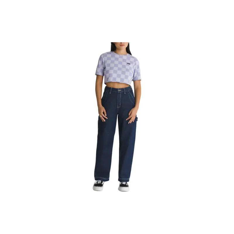 Vans Check T Shirt Women's Purple-2