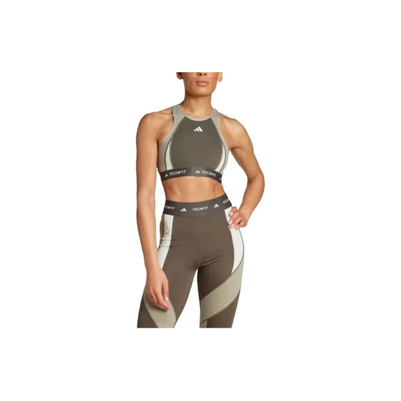 Adidas Free Shipping With AdiClub Techfit Medium-Support High-Neck Colorblock Bra-3